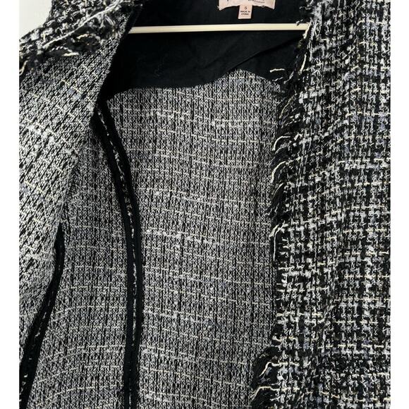 Philosophy Tweed Open Front Blazer Preppy Twee Timeless Work Office Classic S - Picture 5 of 8